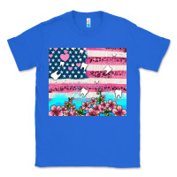 True Royal american flag and teeth with flowers Classic Tee - AdoDesignShop