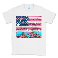 White american flag and teeth with flowers Classic Tee - AdoDesignShop