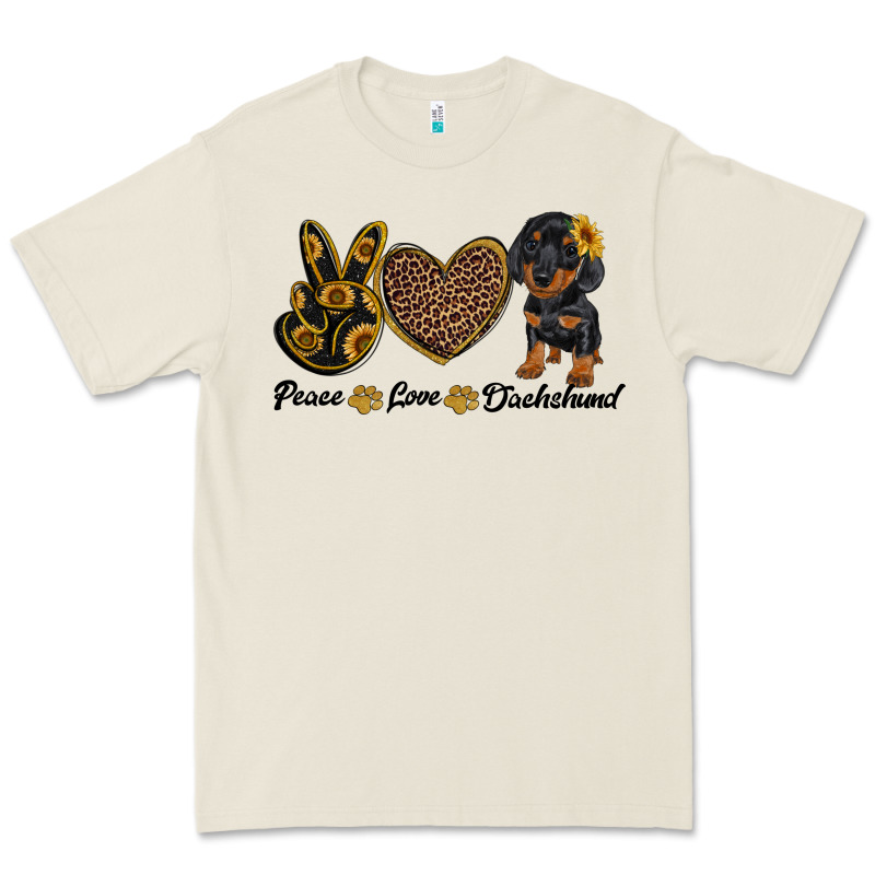 Peace Love Dachshund Premium Tee by RanaPortraitStore | Teevron