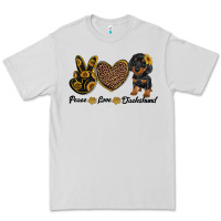 Dove Grey peace love dachshund Premium Tee - RanaPortraitStore