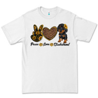 White peace love dachshund Premium Tee - RanaPortraitStore