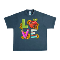 Midnight Navy love with pen and  serape leopard Urban Heavy Tee - Artiststas