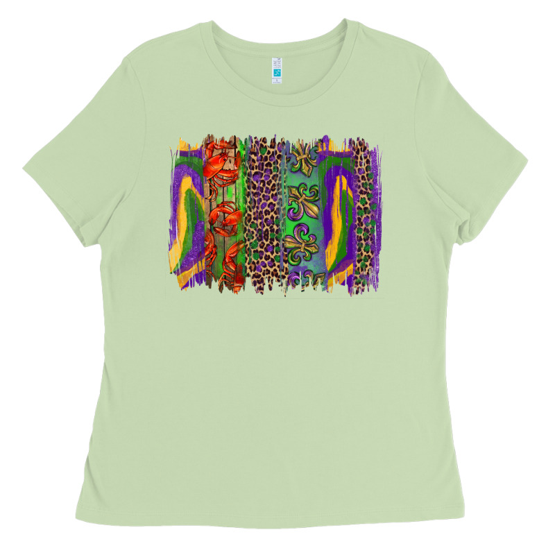 Mardi Gras Brushstrokes Ladies Tee by RanaPortraitStore | Teevron