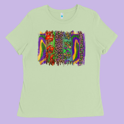 Ladies Tee Mardi Gras Brushstrokes