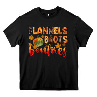Black flannels boots and bonfires Heavy Core Tee - Zillion Design Studio