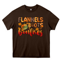 Chocolate Brown flannels boots and bonfires Heavy Core Tee - Zillion Design Studio