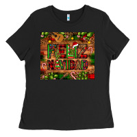 Black feliz navidad Christmas cactus leopard Ladies Tee - JahusDesignShop