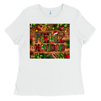 White feliz navidad Christmas cactus leopard Ladies Tee - JahusDesignShop
