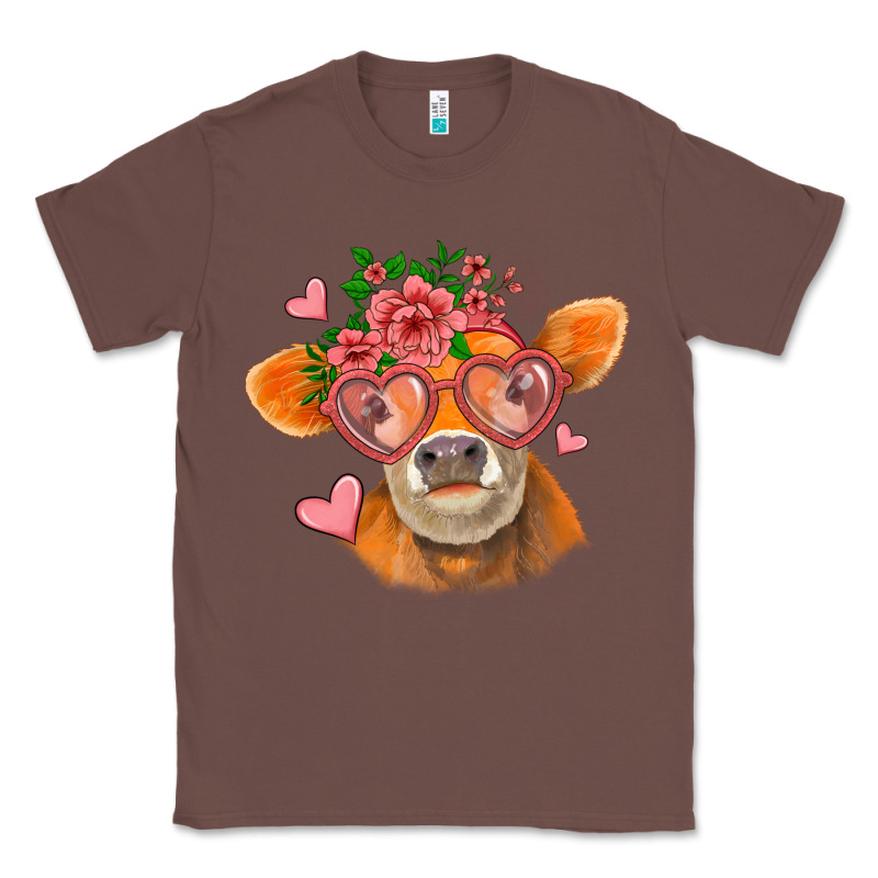 Valentines Day Orange Cow Classic Tee by Jasminsmagicworld | Teevron