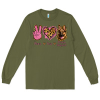 Army Green Peace Love German Shepherd Long Sleeve Tee - Jasminsmagicworld