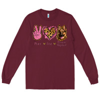 Burgundy Peace Love German Shepherd Long Sleeve Tee - Jasminsmagicworld