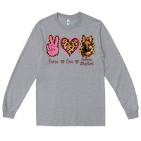 Heather Grey Peace Love German Shepherd Long Sleeve Tee - Jasminsmagicworld