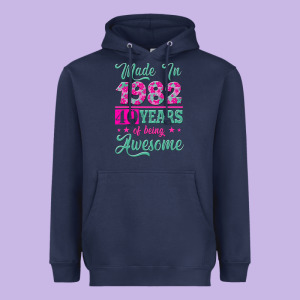 Made In 1982, 40 Years Of Being Awesome Heavyweight Hoodie Designed By Jasminsmagicworld
