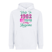 White made in 1982, 40 years of being awesome Heavyweight Hoodie - Jasminsmagicworld