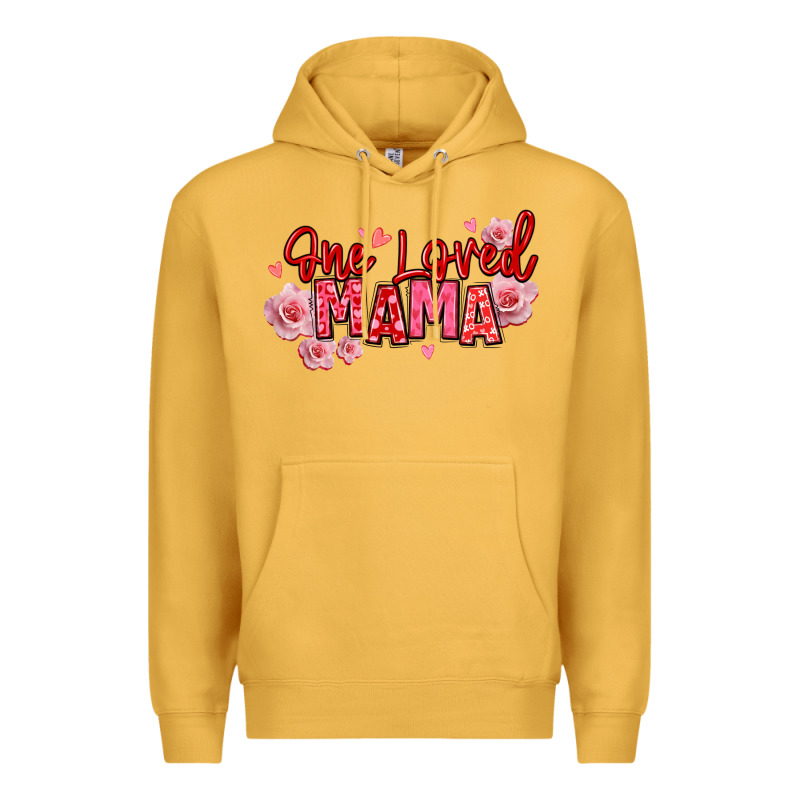 One Loved Mama Valentine's Day Premium Hoodie by texasbilliewilder | Teevron