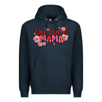 Navy one loved mama valentine's day Premium Hoodie - texasbilliewilder