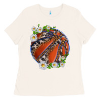 Bone basketball with patterns and daisies Ladies Tee - texasbilliewilder