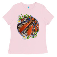 Bubblegum Pink basketball with patterns and daisies Ladies Tee - texasbilliewilder