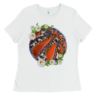 White basketball with patterns and daisies Ladies Tee - texasbilliewilder