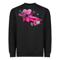 Black truck with hearts Heavyweight Sweatshirt - AdoDesignShop
