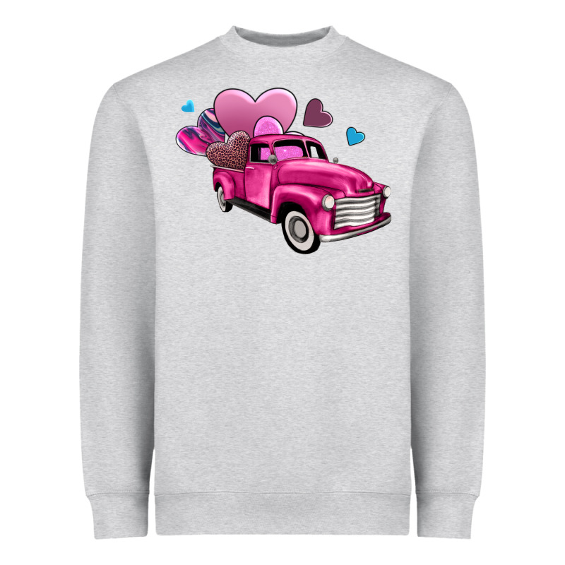 Truck With Hearts Heavyweight Sweatshirt by AdoDesignShop | Teevron