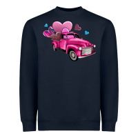 Navy truck with hearts Heavyweight Sweatshirt - AdoDesignShop