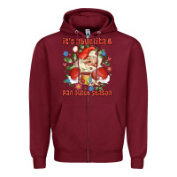Burgundy its abuelita and pan dulce season mexican santa Zipper Hoodie - MaliasSmallBusiness