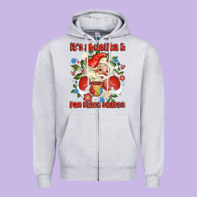 Its Abuelita And Pan Dulce Season Mexican Santa Zipper Hoodie Designed By Maliassmallbusiness