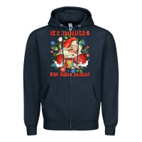 Navy its abuelita and pan dulce season mexican santa Zipper Hoodie - MaliasSmallBusiness