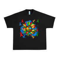 Black autism sunflower ribbon Urban Heavy Tee - AdoDesignShop