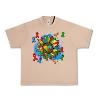 Burro autism sunflower ribbon Urban Heavy Tee - AdoDesignShop
