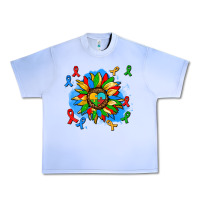 Grape Ice autism sunflower ribbon Urban Heavy Tee - AdoDesignShop