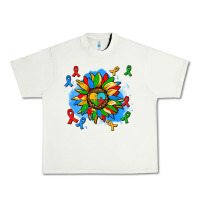 Pistachio autism sunflower ribbon Urban Heavy Tee - AdoDesignShop