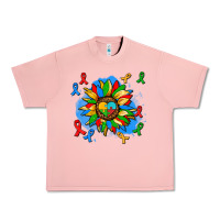 Salmon autism sunflower ribbon Urban Heavy Tee - AdoDesignShop