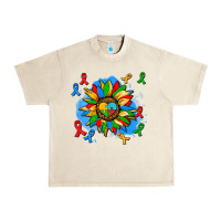 Sandshell autism sunflower ribbon Urban Heavy Tee - AdoDesignShop