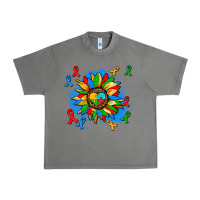 Tornado autism sunflower ribbon Urban Heavy Tee - AdoDesignShop