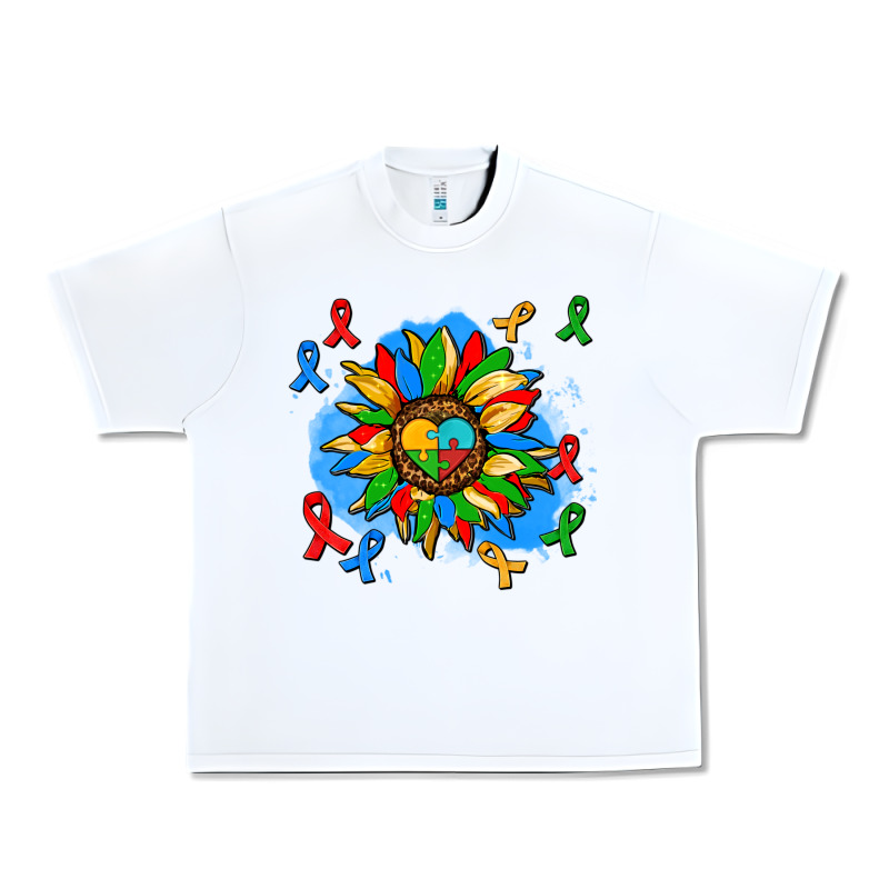 Autism Sunflower Ribbon Urban Heavy Tee by AdoDesignShop | Teevron