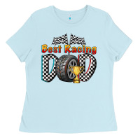 Baby Blue best racing dad Ladies Tee - texasbilliewilder