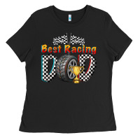 Black best racing dad Ladies Tee - texasbilliewilder