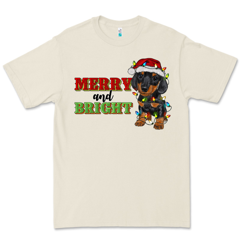 Merry And Bright Dachshund Premium Tee by RanaPortraitStore | Teevron
