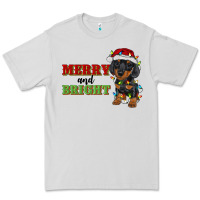 Dove Grey merry and bright dachshund Premium Tee - RanaPortraitStore