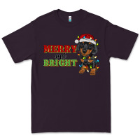 Plum merry and bright dachshund Premium Tee - RanaPortraitStore