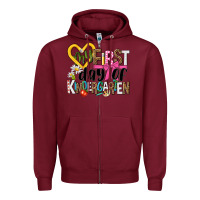 Burgundy my first day of kindergarten Zipper Hoodie - NancyCooperArtShop