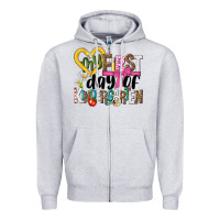 Heather Grey my first day of kindergarten Zipper Hoodie - NancyCooperArtShop