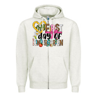 Oatmeal Heather my first day of kindergarten Zipper Hoodie - NancyCooperArtShop