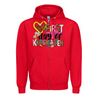 Red my first day of kindergarten Zipper Hoodie - NancyCooperArtShop