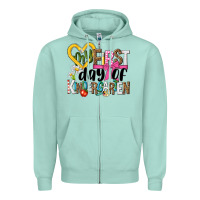 Seafoam my first day of kindergarten Zipper Hoodie - NancyCooperArtShop