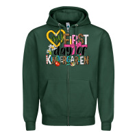 Sports Green my first day of kindergarten Zipper Hoodie - NancyCooperArtShop
