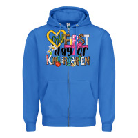 True Royal my first day of kindergarten Zipper Hoodie - NancyCooperArtShop
