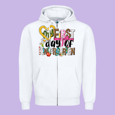 My First Day Of Kindergarten Zipper Hoodie Designed By Nancycooperartshop